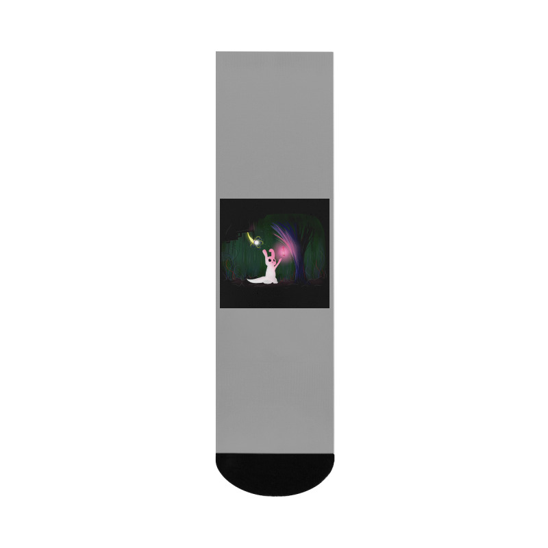 Glowing Slugcat Rain World Poster 80s Crew Socks | Artistshot