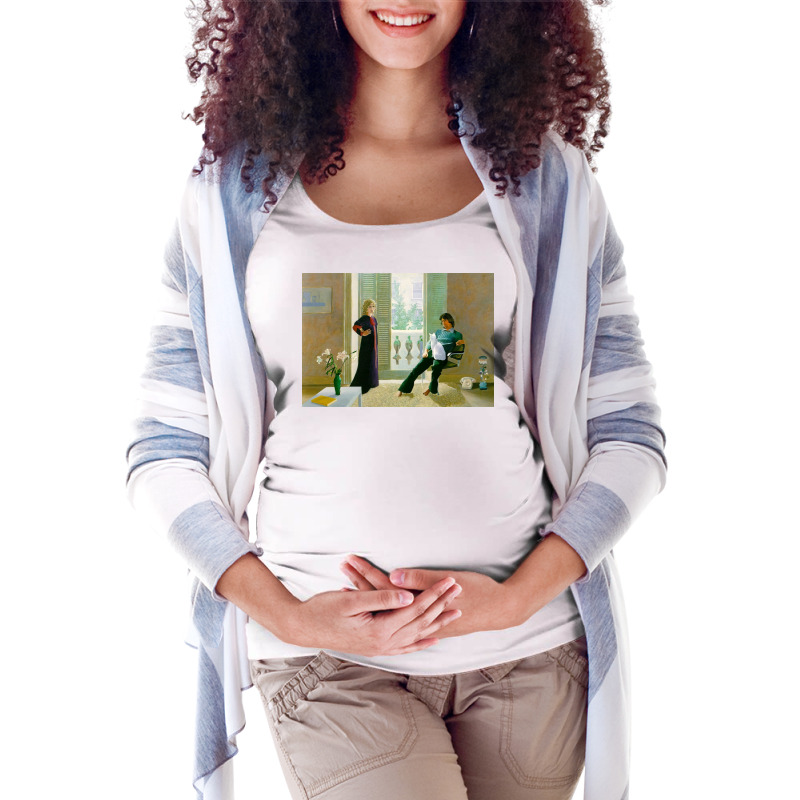 David Hockney Mr And Mrs Clark And Percy Analyse Poster Yellow Maternity Scoop Neck T-shirt by juretwhocenk | Artistshot