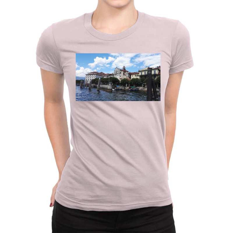 Borromean Islands In Lago Maggiore Arriving By Boat Poster Nostalgia Ladies Fitted T-Shirt by munyadeadyu | Artistshot