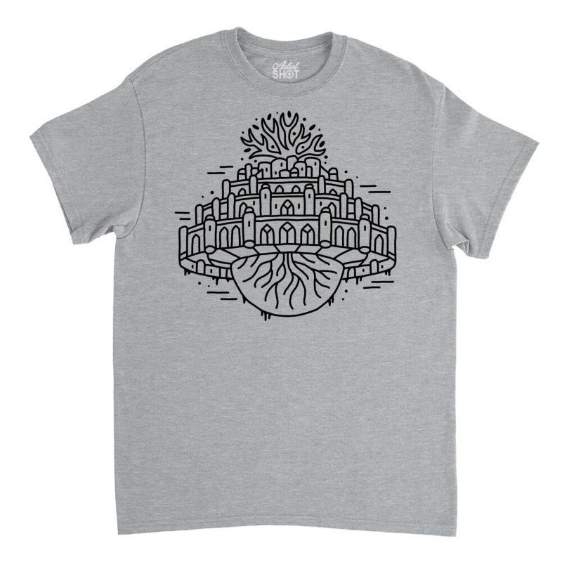 Castle In The Sky (studio Ghibli)   Black Outline Classic T-shirt by mokongmnord | Artistshot