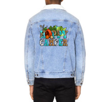 Happy Camper With Trees And Map Unisex Sherpa-lined Denim Jacket | Artistshot