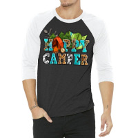 Happy Camper With Trees And Map 3/4 Sleeve Shirt | Artistshot