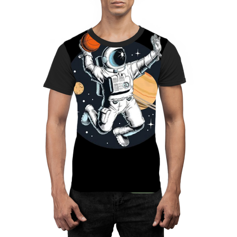 Dino Space Poster Green Graphic T-shirt | Artistshot