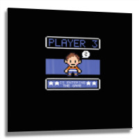 Mens Player 3 Is Entering The Game - 8 Bit Video Games Swingers Metal Print Square | Artistshot