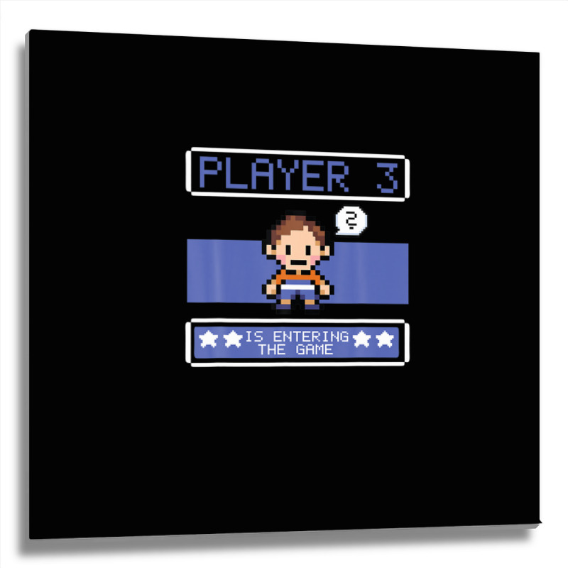 Mens Player 3 Is Entering The Game - 8 Bit Video Games Swingers Metal Print Square by sromydivlevn | Artistshot