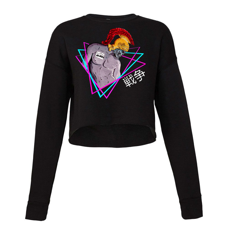 Cyborg Roman Soldier Vaporwave Cropped Sweater by anunerazb | Artistshot