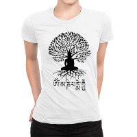 Buddha Om Mani Padme Hum Buddhist Mantra Tree Of Life T Shirt Ladies Fitted T-shirt | Artistshot