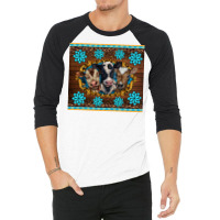 Western Baby Cow Turquoise Gemstones  Leopards 3/4 Sleeve Shirt | Artistshot