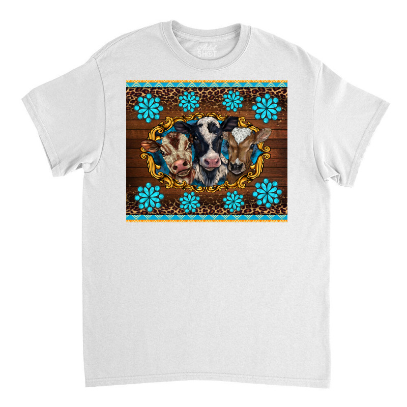 Western Baby Cow Turquoise Gemstones  Leopards Classic T-shirt | Artistshot