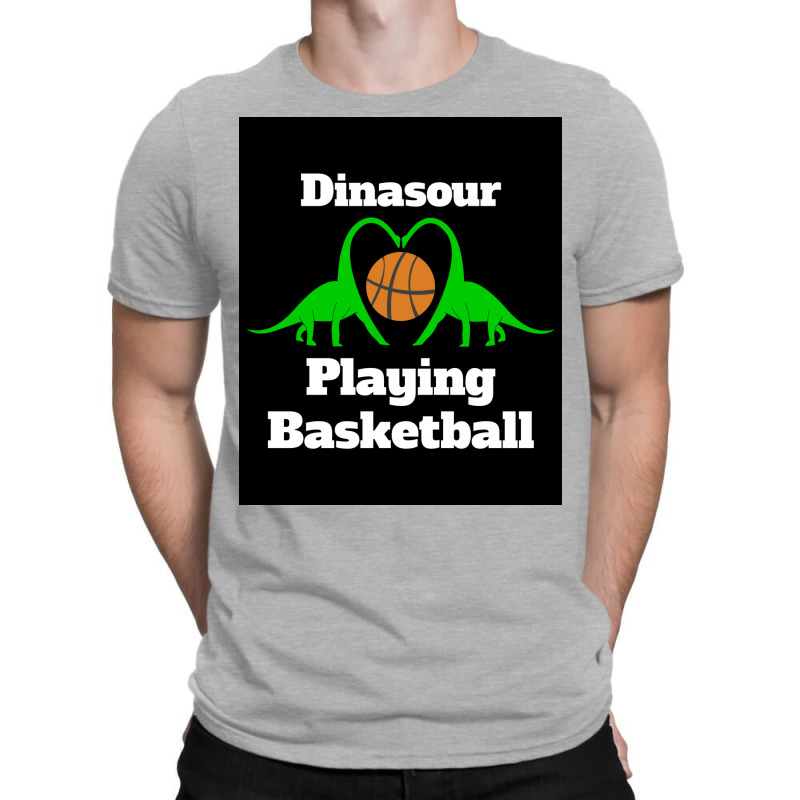 Dinosaur Playing Basketball Poster Girl Aesthetic T-shirt | Artistshot