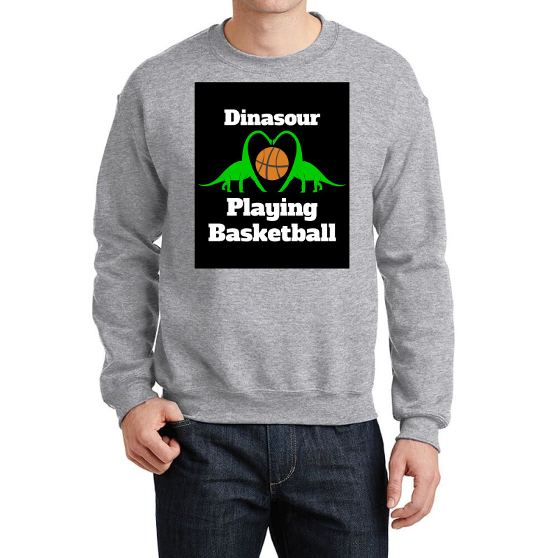 Dinosaur Playing Basketball Poster Girl Aesthetic Crewneck Sweatshirt | Artistshot