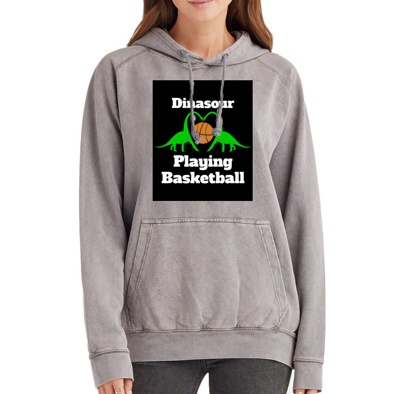 Dinosaur Playing Basketball Poster Girl Aesthetic Vintage Hoodie | Artistshot