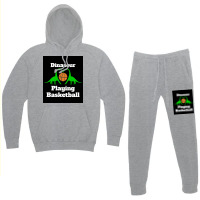 Dinosaur Playing Basketball Poster Girl Aesthetic Hoodie & Jogger Set | Artistshot