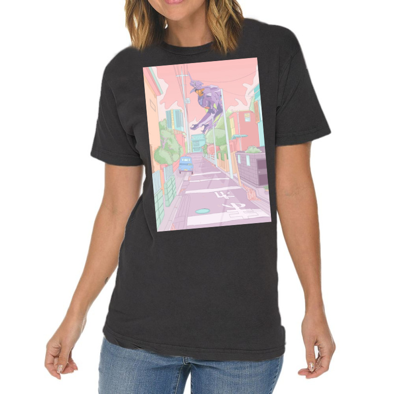 Pastel Neon Genesis Evangelion Poster Nostalgia Vintage T-shirt | Artistshot