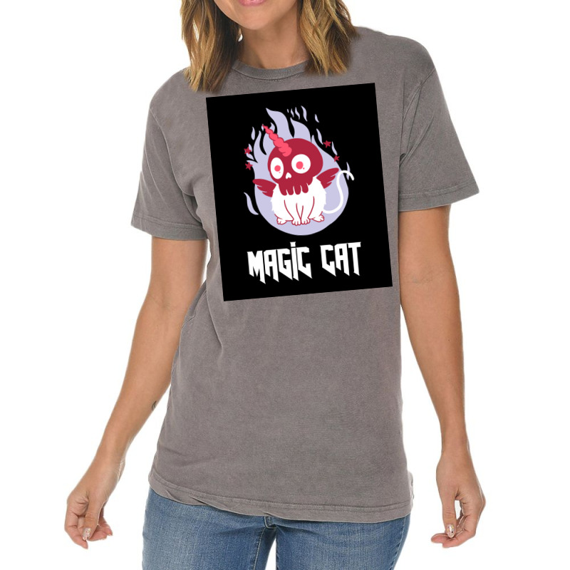 Magic Cat Poster Nature Vintage T-Shirt by gooyelusvi7 | Artistshot