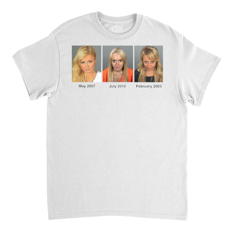 Celeb Mugshots  Paris Hilton Classic T-shirt by mokongmnord | Artistshot