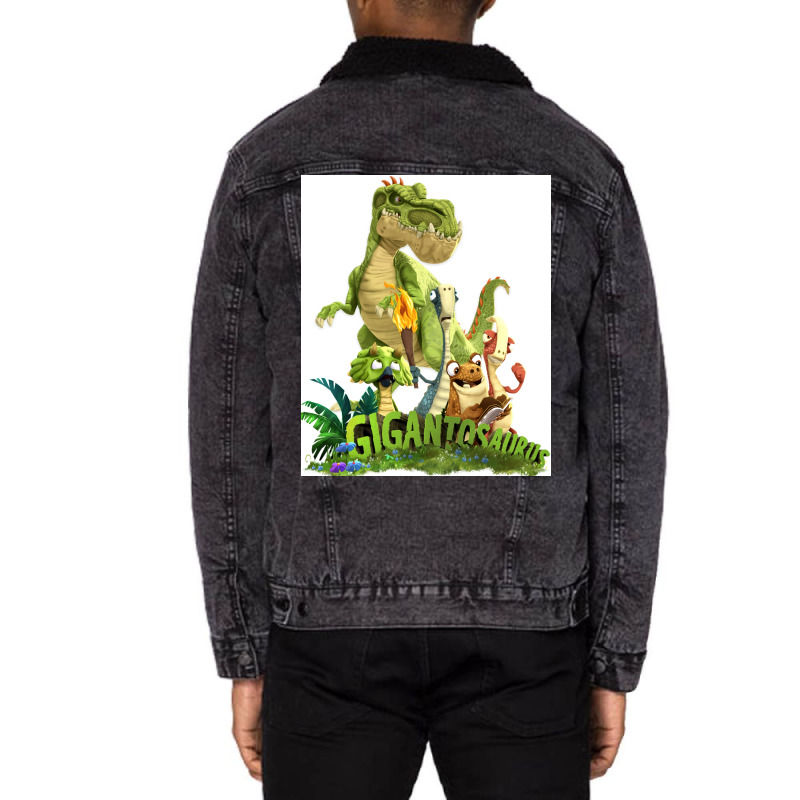 Gigantosaurus Giganto Amp 4 Kid Dinos Gigantosaurus Poster Boy Unisex Sherpa-Lined Denim Jacket by bhadarceyhunx | Artistshot