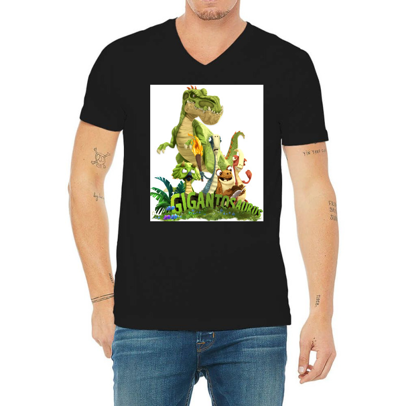 Gigantosaurus Giganto Amp 4 Kid Dinos Gigantosaurus Poster Boy V-Neck Tee by bhadarceyhunx | Artistshot