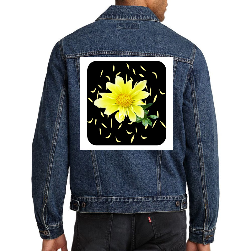 Pocket Yellow Flower  Stars Men Denim Jacket | Artistshot