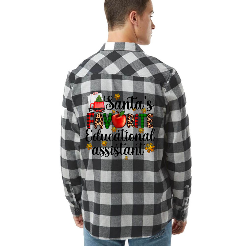 Santa's Favorite Educational Assistant Flannel Shirt | Artistshot
