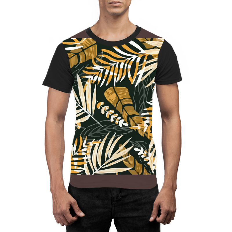 Trend Pattern With Tropical Leaves Plants  Retro Quote Graphic T-shirt | Artistshot