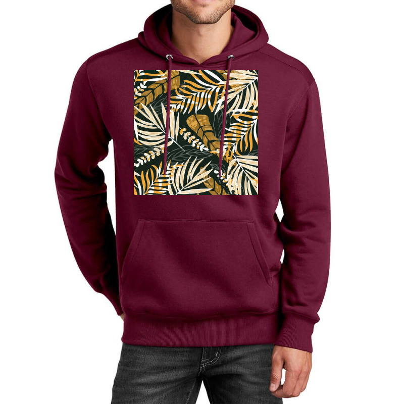 Trend Pattern With Tropical Leaves Plants  Retro Quote Unisex Hoodie | Artistshot