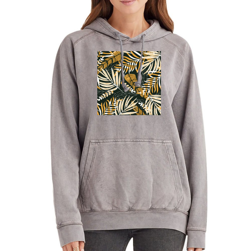 Trend Pattern With Tropical Leaves Plants  Retro Quote Vintage Hoodie | Artistshot