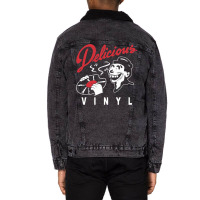 Delicious Retro Hip Hop Print Classic Unisex Sherpa-lined Denim Jacket | Artistshot