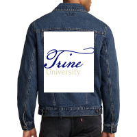 Trine University Sticker  Yellow Men Denim Jacket | Artistshot