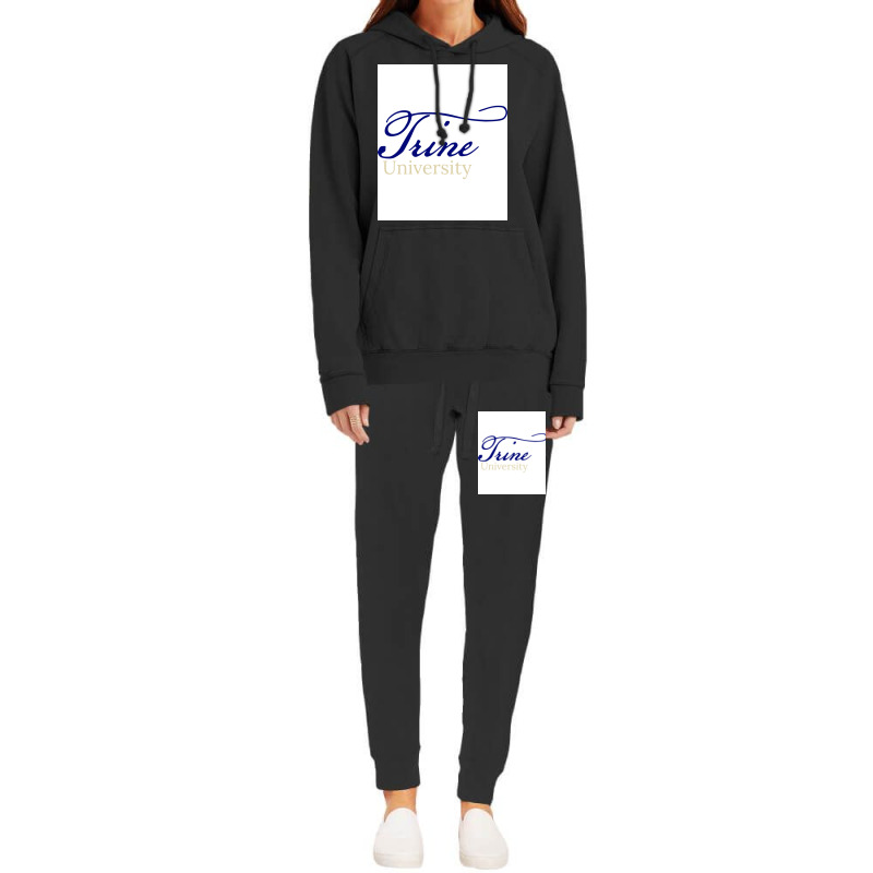 Trine University Sticker  Yellow Hoodie & Jogger Set | Artistshot