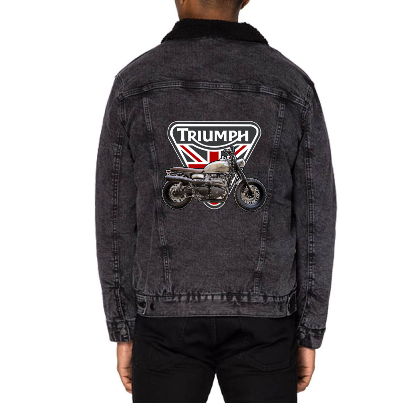 Traomph Motorcycles Unisex Sherpa-Lined Denim Jacket by nanamirza | Artistshot