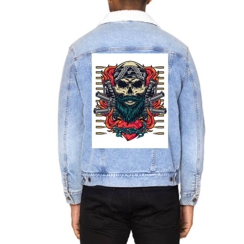 Vintage Anarchy Tattoo  Aesthetic Unisex Sherpa-lined Denim Jacket | Artistshot