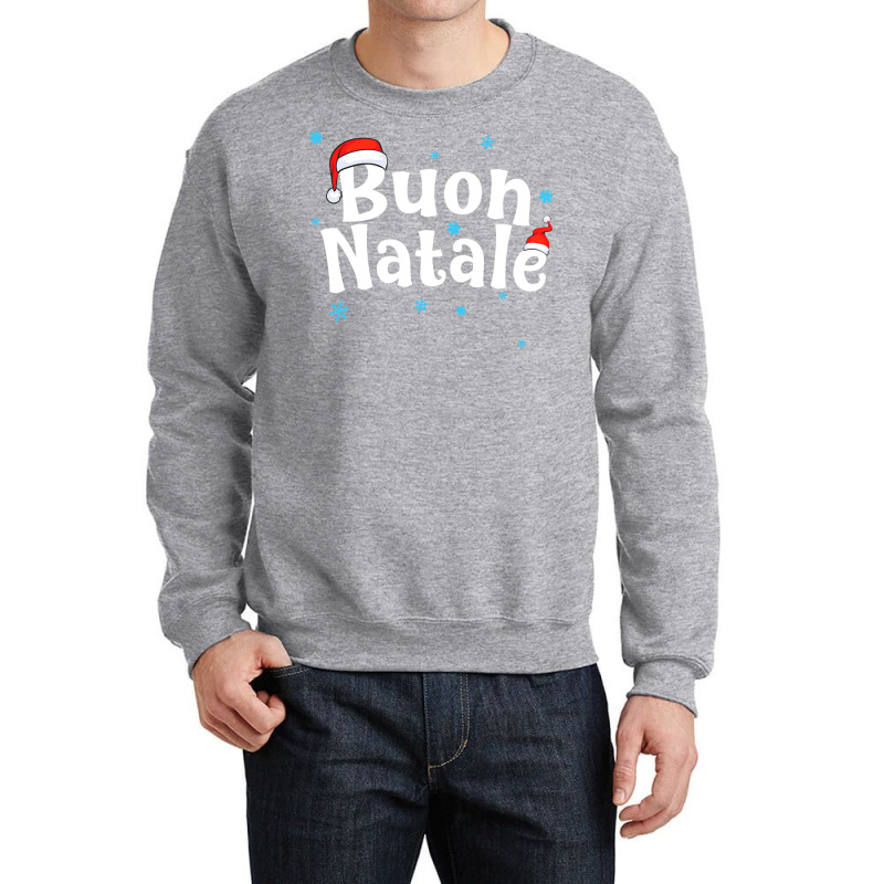 Buon Natale Italian Christmas Long Sleeve Crewneck Sweatshirt by gajanbasqesu | Artistshot