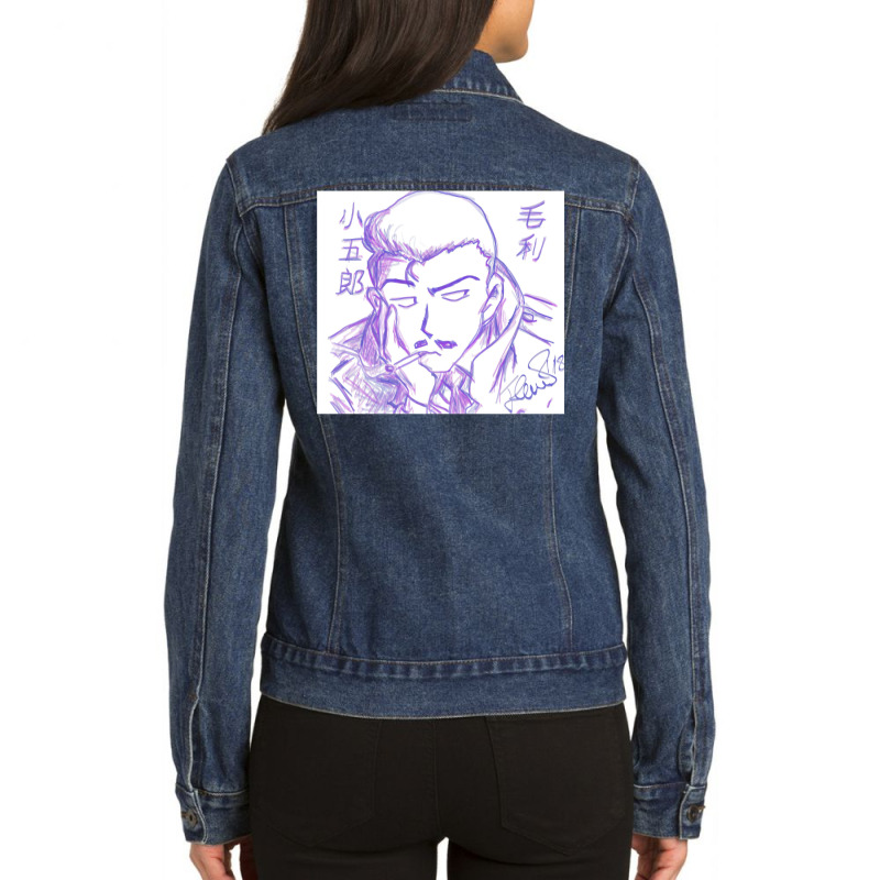 Detective Conan   Kogoro Mori Ladies Denim Jacket by Minorityoxbird | Artistshot