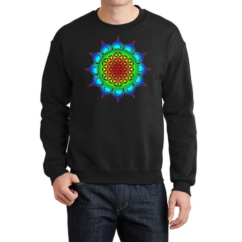 Flower Of Life   Heart Chakra Lotus Crewneck Sweatshirt by Softadept | Artistshot