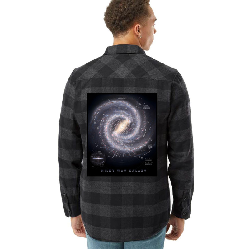 Milky Way Galaxy Map Hd Flannel Shirt by AllenSCrowley | Artistshot