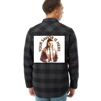 Your Savior Is Here Faded Portrait Poster Quote Flannel Shirt | Artistshot