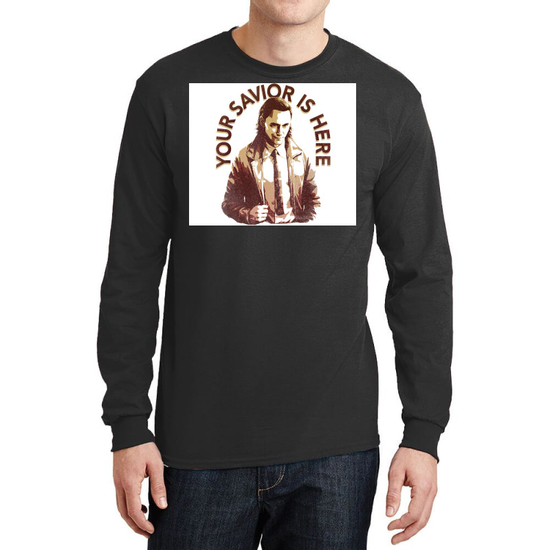 Your Savior Is Here Faded Portrait Poster Quote Long Sleeve Shirts | Artistshot