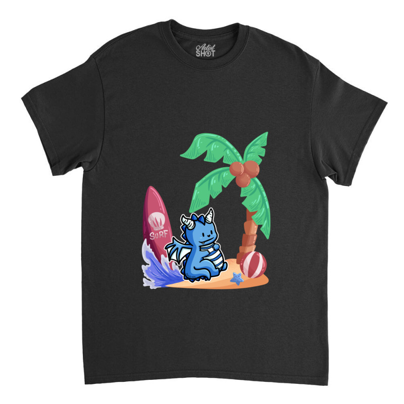 Dragon Surfbrett Island Palme Wasserbill 1 Classic T-shirt by IsabelConstance | Artistshot