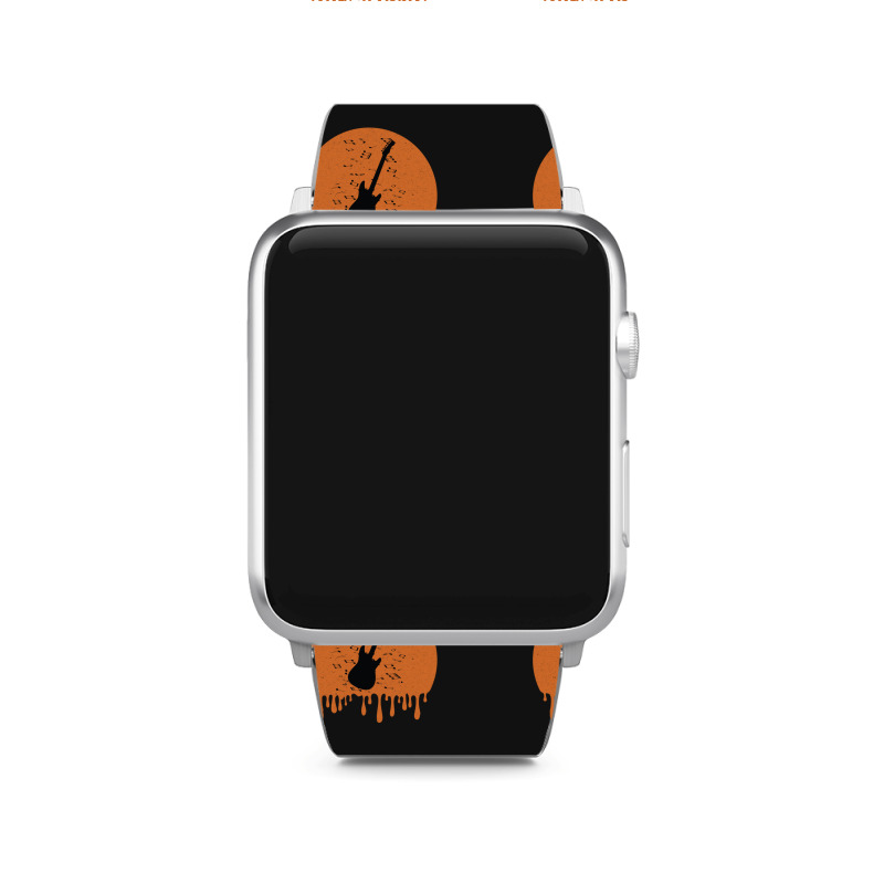 Retro Bass Guitar Dripping Apple Watch Band | Artistshot