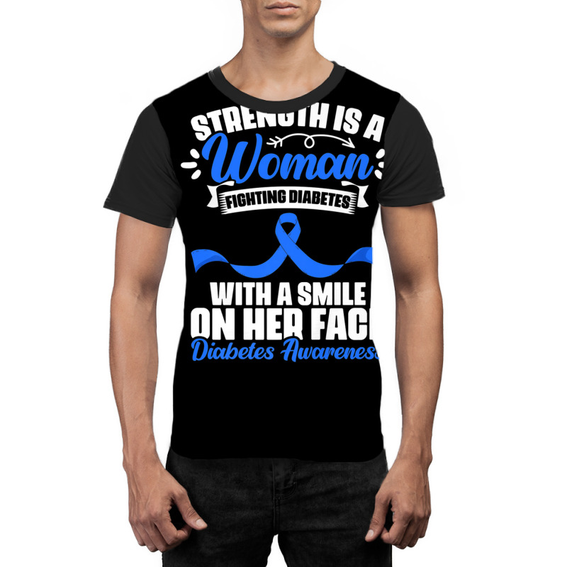 Woman Fighting Diabetes Warrior Diabetic Diabetes Awareness Graphic T-shirt | Artistshot