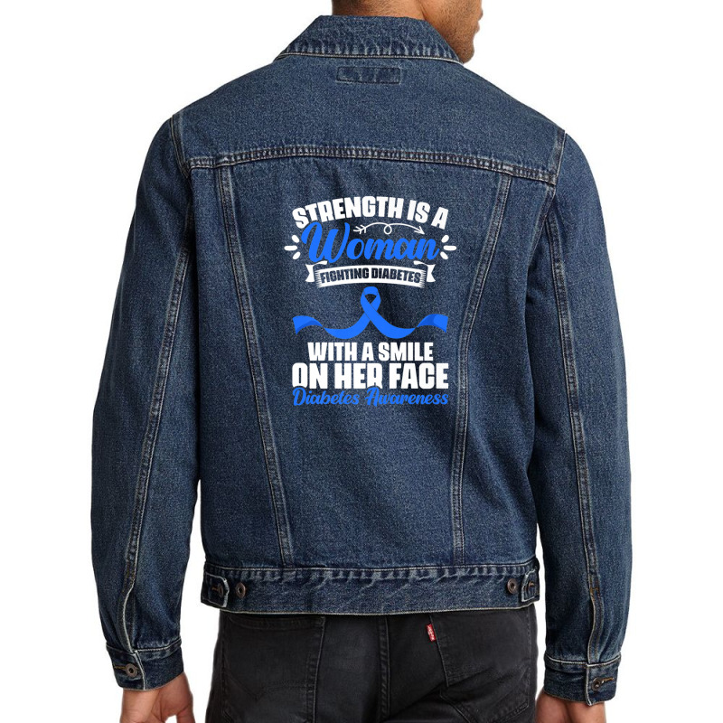 Woman Fighting Diabetes Warrior Diabetic Diabetes Awareness Men Denim Jacket | Artistshot