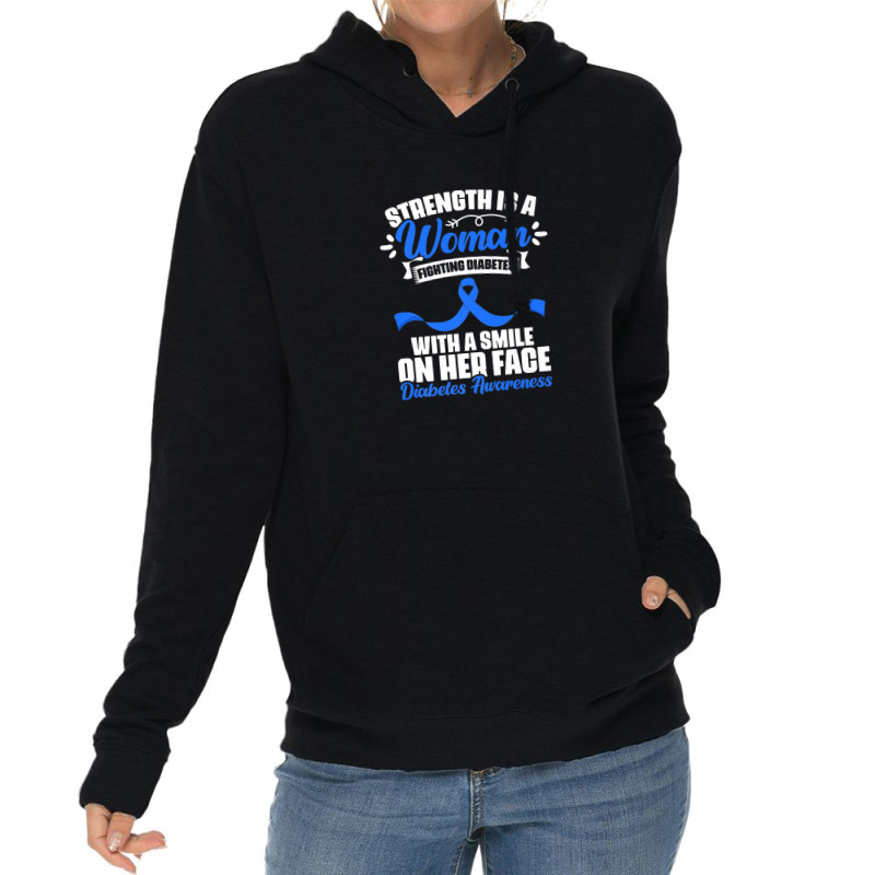 Woman Fighting Diabetes Warrior Diabetic Diabetes Awareness Lightweight Hoodie | Artistshot