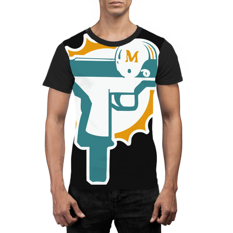 Miami Gun Dolphin Graphic T-shirt | Artistshot