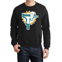 Miami Gun Dolphin Crewneck Sweatshirt | Artistshot