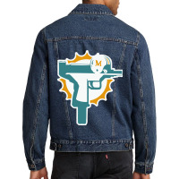 Miami Gun Dolphin Men Denim Jacket | Artistshot