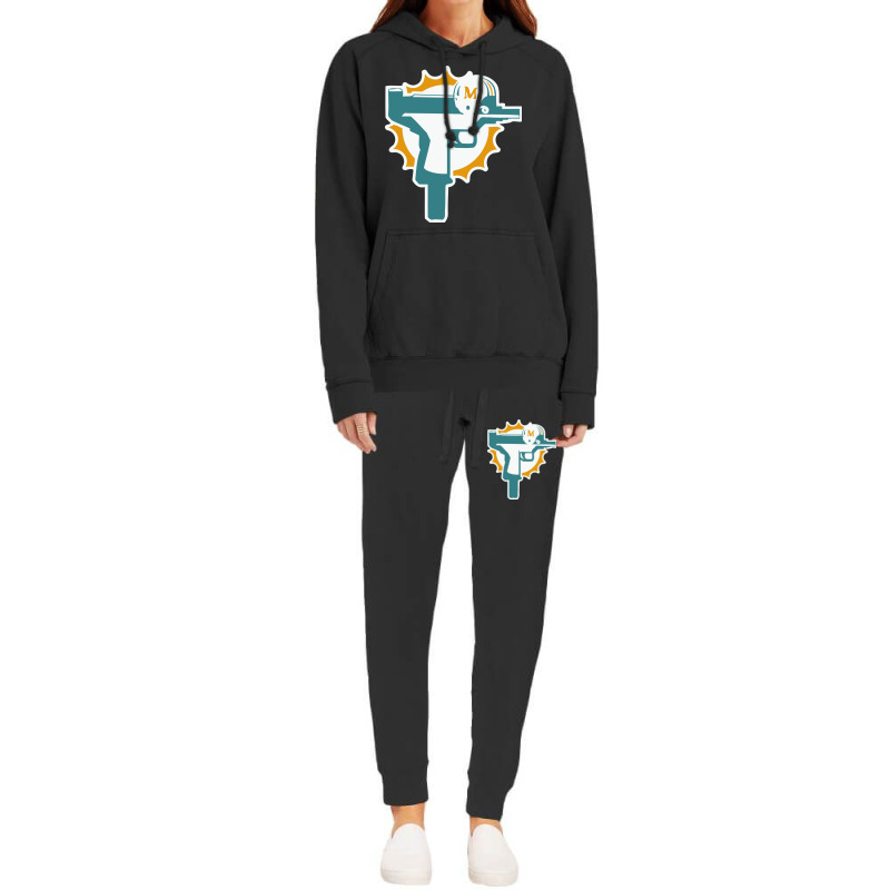 Miami Gun Dolphin Hoodie & Jogger Set | Artistshot