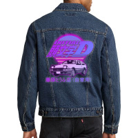 Initial D Ae86 Retro Synthwave Men Denim Jacket | Artistshot