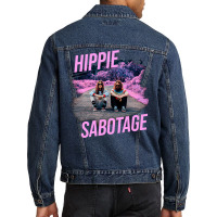 Hippie Sabotage Aesthetic Style Photo With Text Men Denim Jacket | Artistshot