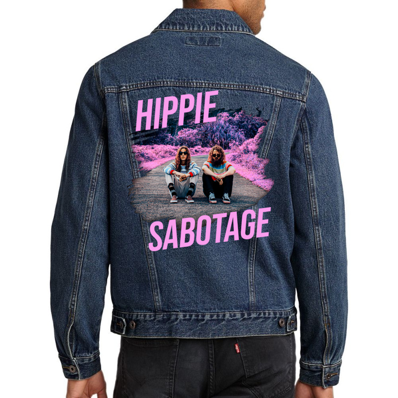 Hippie Sabotage Aesthetic Style Photo With Text Men Denim Jacket | Artistshot